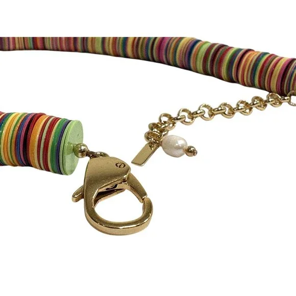 ELIOU Poma Gold-Plated, African Vinyl Bead Necklace - Picture 7 of 8